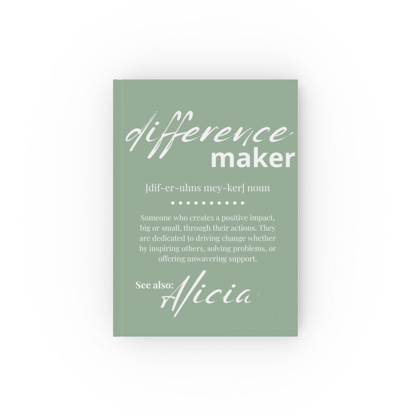 Difference Maker Definition Notebook, Elegant & Meaningful Gift