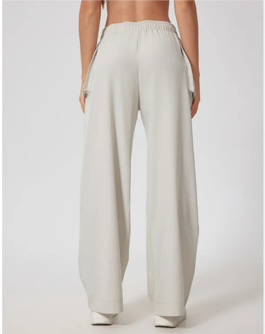 Lightweight Quick-Dry Yoga Cargo Pants – High Waist Outdoor Running Trousers with Pockets