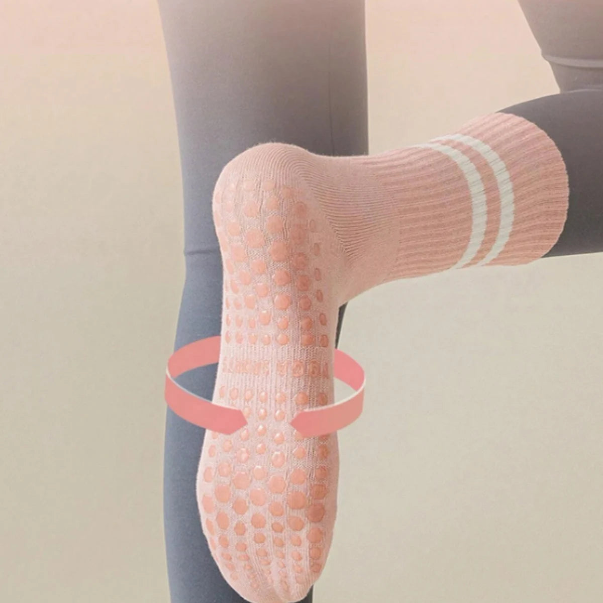 Set van 4 Paar Anti-Slip Yogasokken – Kniehoog, Comfortabel & Ademend
