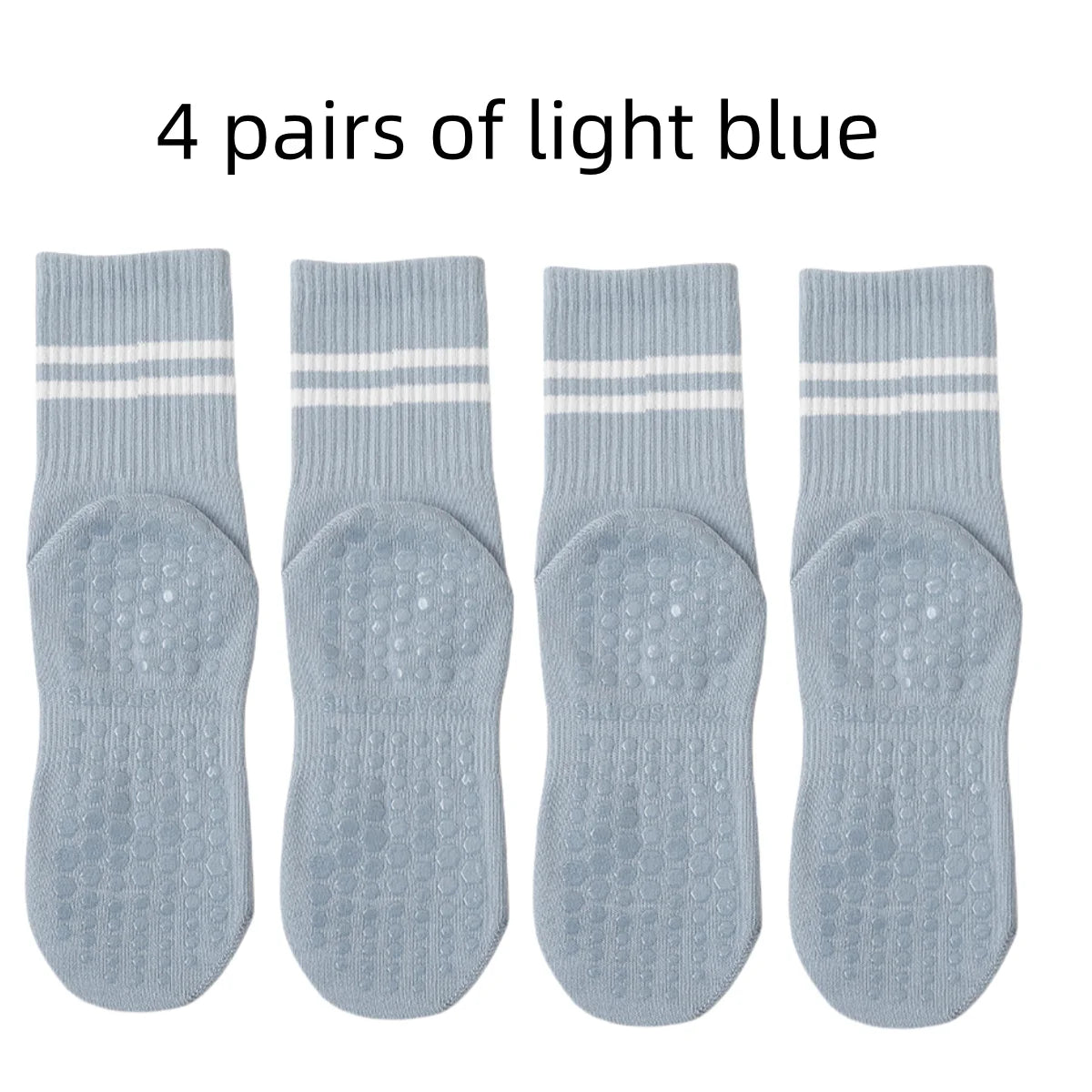 Set van 4 Paar Anti-Slip Yogasokken – Kniehoog, Comfortabel & Ademend