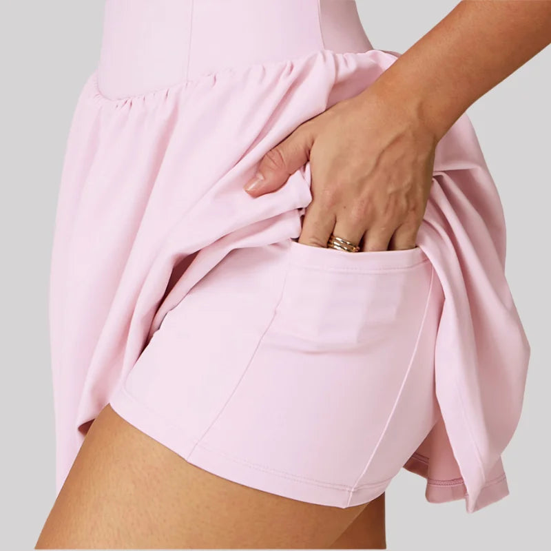 Tennis Skirt with Stand-Up Collar – Seamless Active Dress