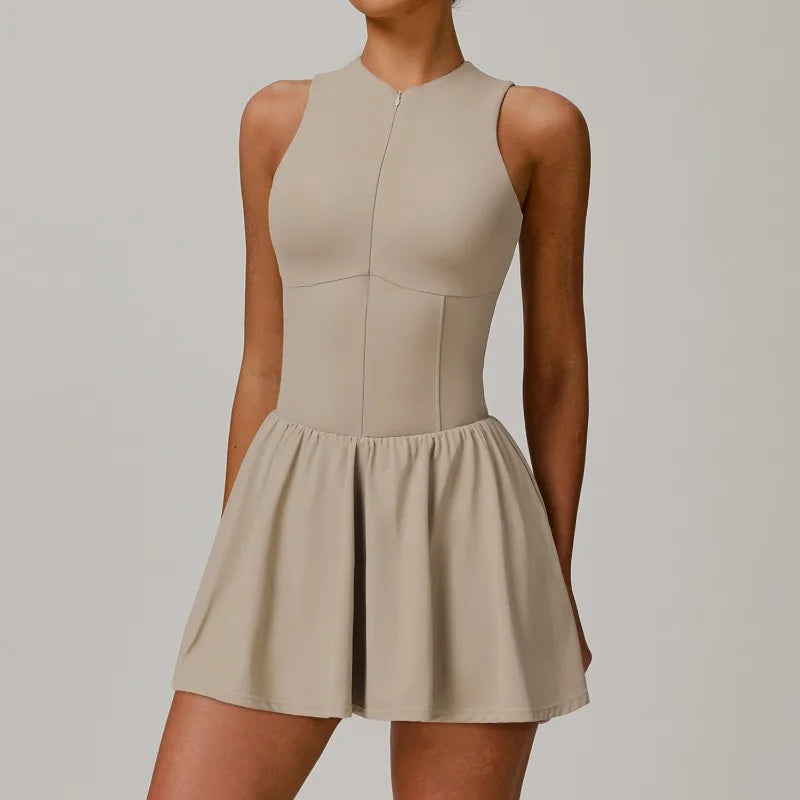 Tennis Skirt with Stand-Up Collar – Seamless Active Dress
