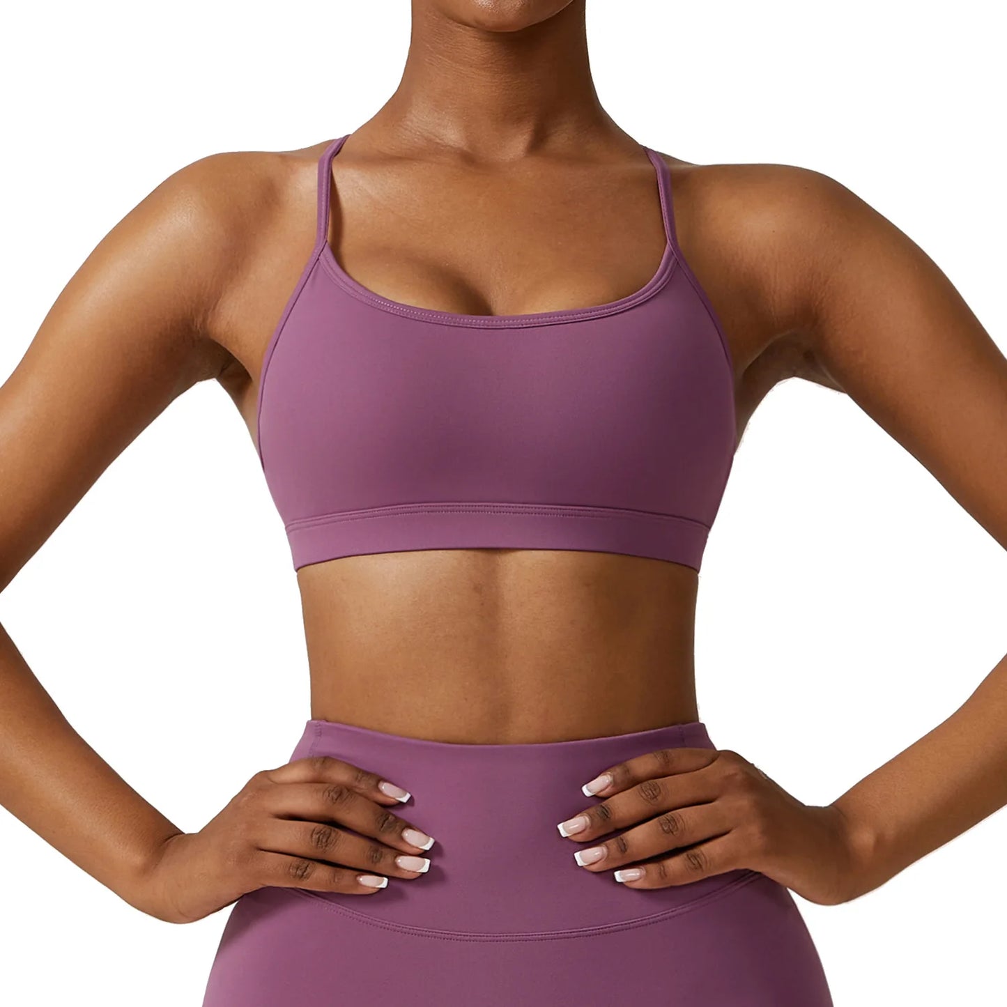FlowLite Sports Bra – Light Support Cross-Back Yoga Top