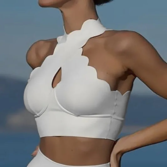 Laser-Cut Sports Bra – Seamless Support Active Top