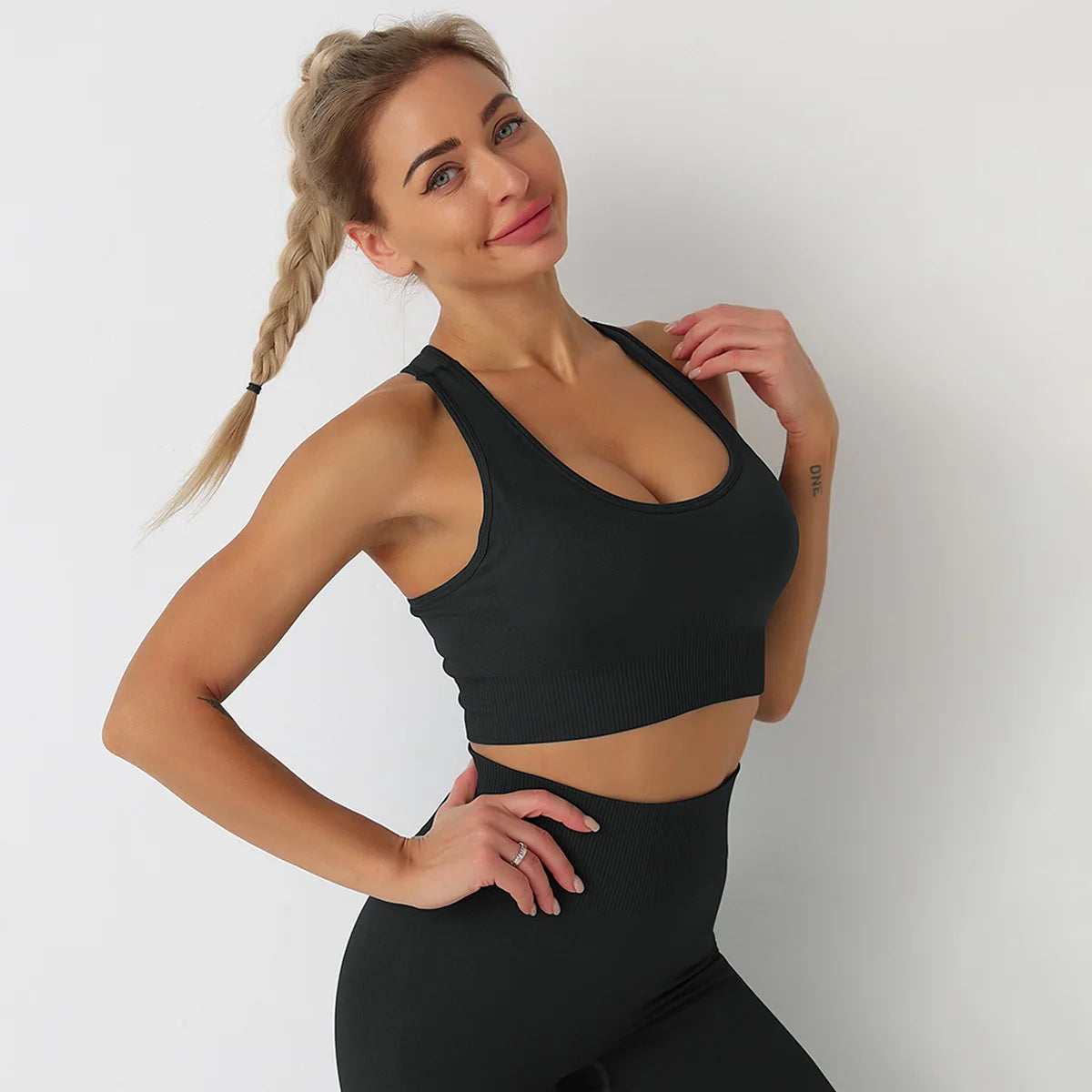 Solid Color seamless gym Yoga Set Legging +sport bra+short+long sleeves Tracksuit Women Gym Suit Comprehensive Training Jogging