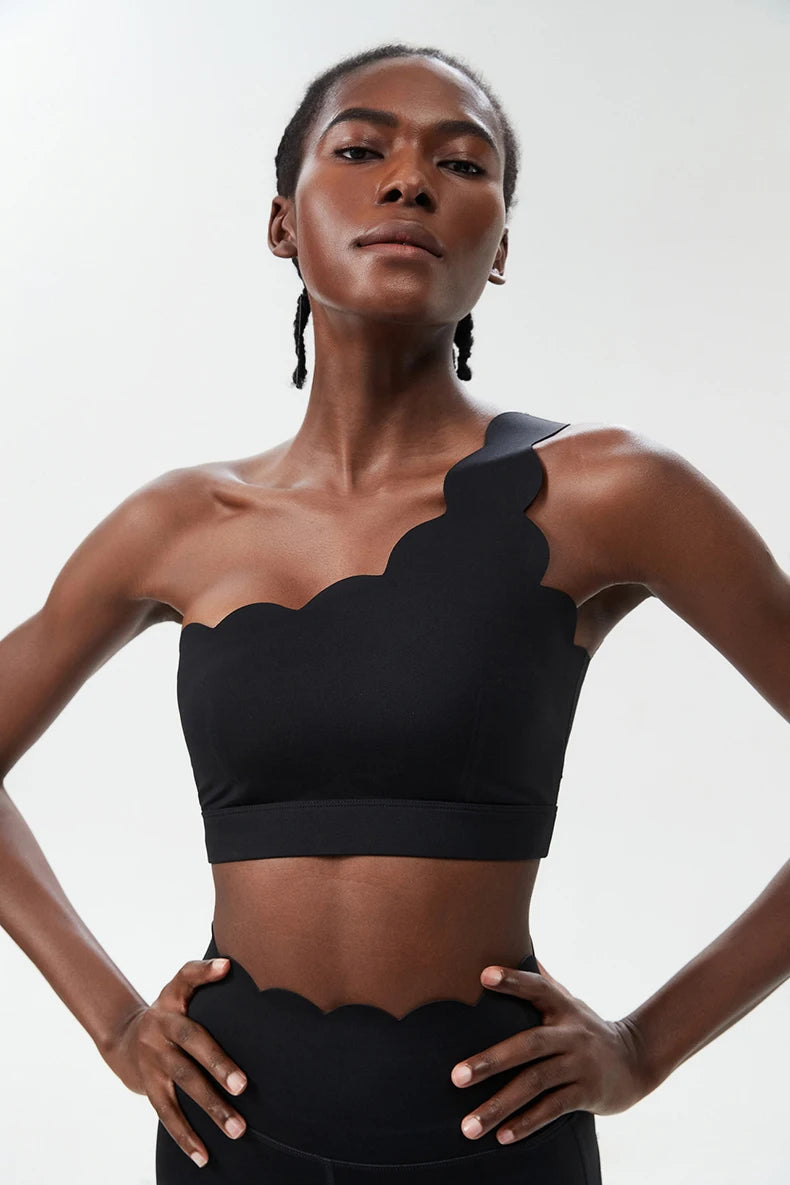 RhythmOne™ One-Shoulder Sports Bra – Seamless Elegance in Motion