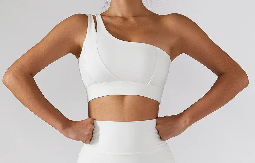 One-Shoulder Sports Bra – Push-Up Support Activewear