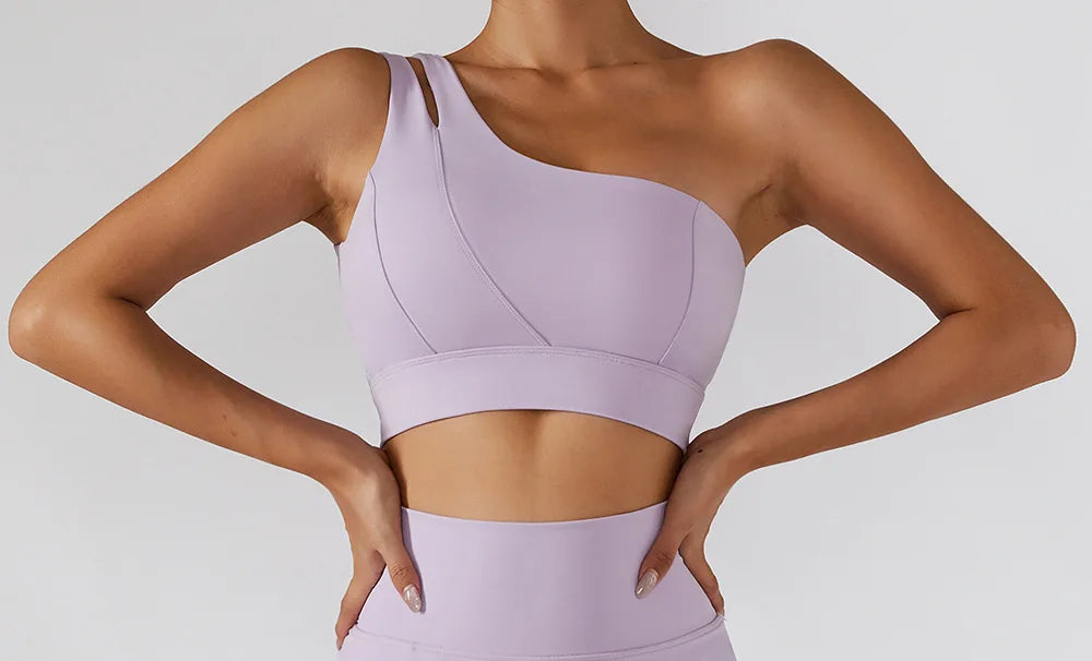 One-Shoulder Sports Bra – Push-Up Support Activewear