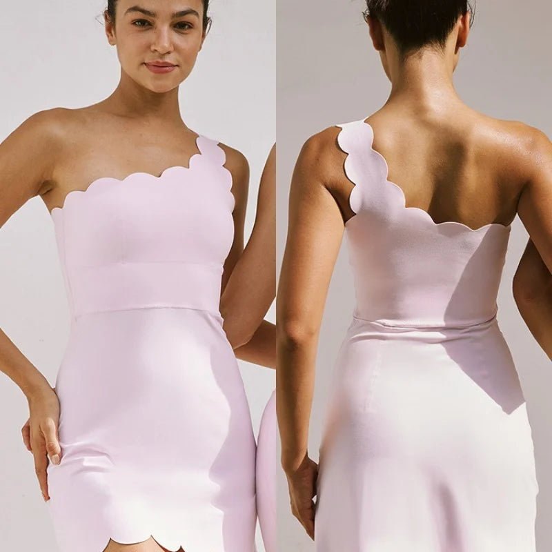 Off-Shoulder Lace Tennis Dress – Sculpted One-Piece Activewear