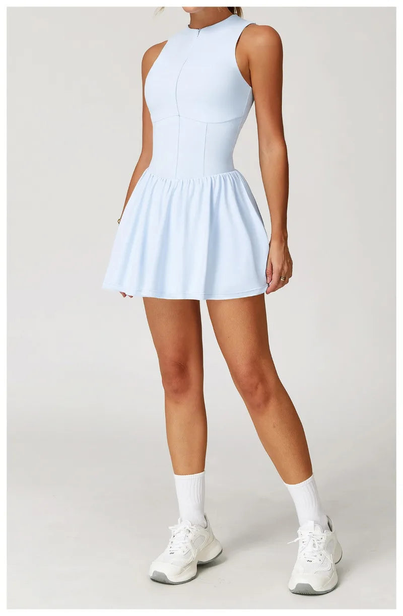 Tennis Skirt with Stand-Up Collar – Seamless Active Dress