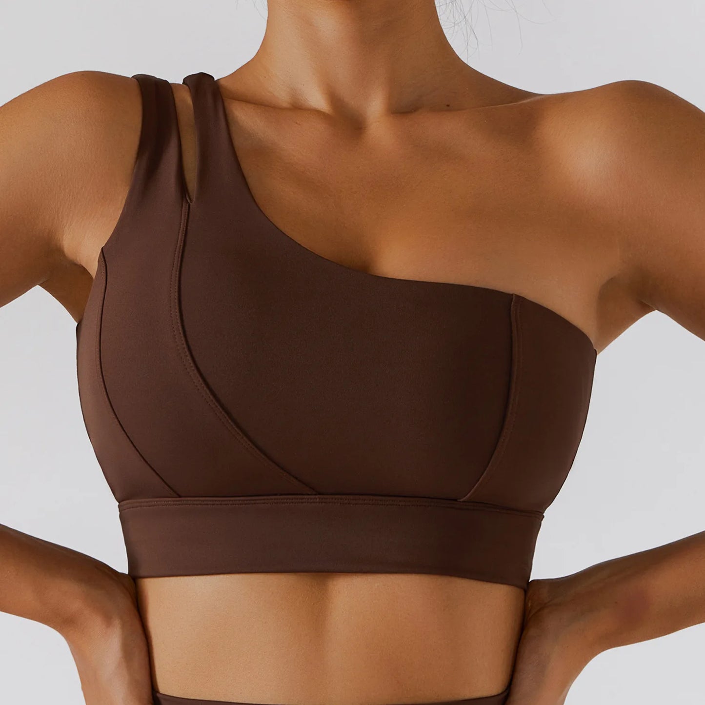 One-Shoulder Sports Bra – Push-Up Support Activewear