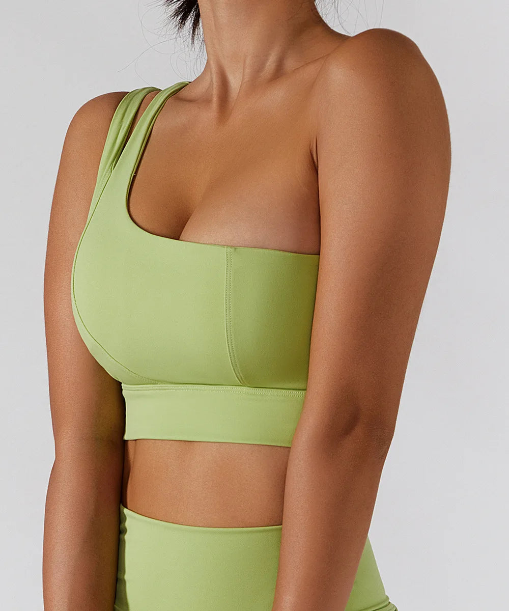 One-Shoulder Sports Bra – Push-Up Support Activewear