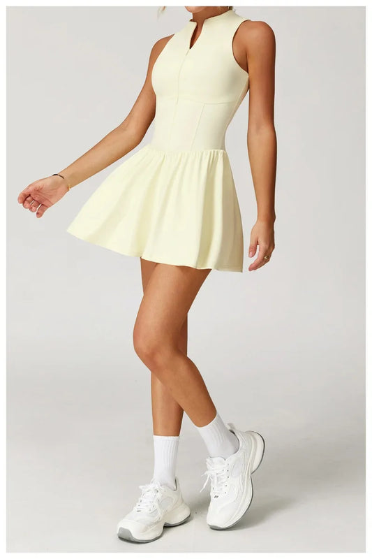 Tennis Skirt with Stand-Up Collar – Seamless Active Dress