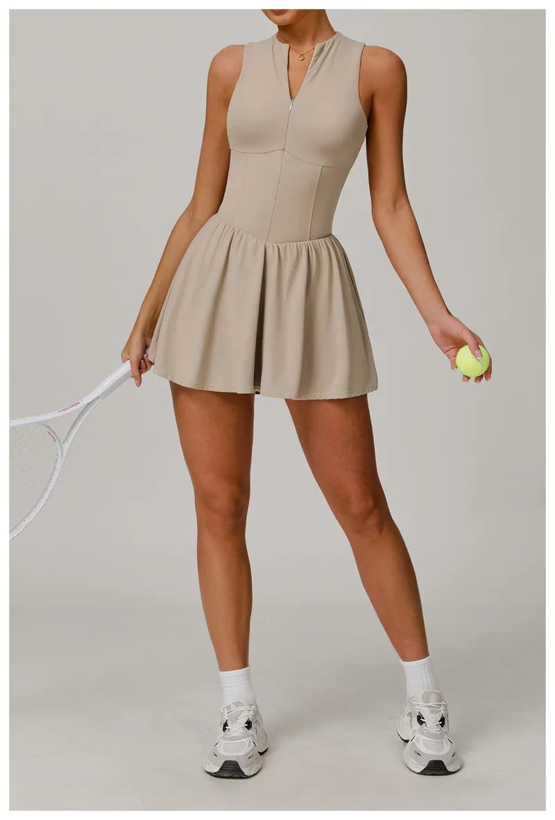 Tennis Skirt with Stand-Up Collar – Seamless Active Dress