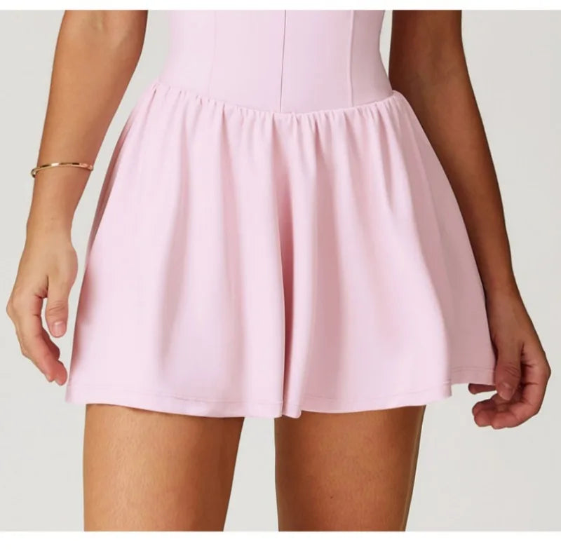 Tennis Skirt with Stand-Up Collar – Seamless Active Dress