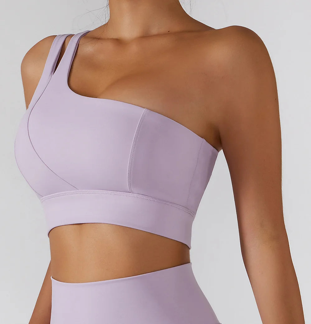 One-Shoulder Sports Bra – Push-Up Support Activewear