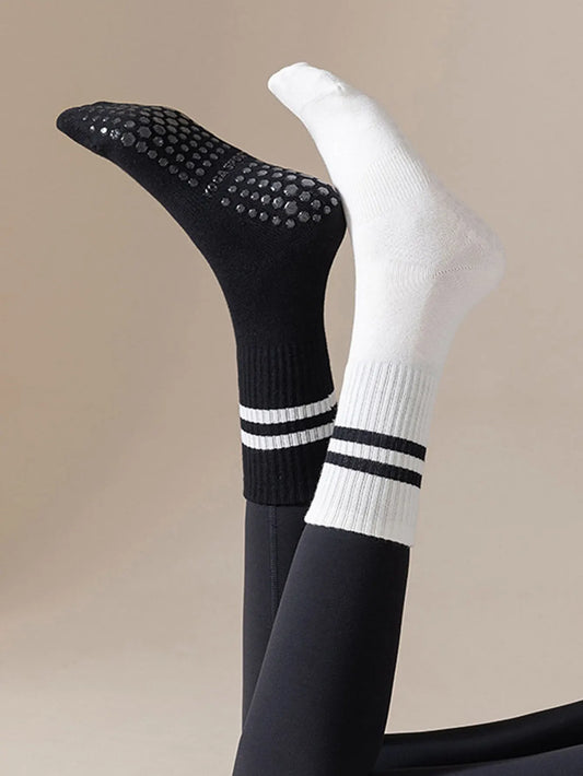 FlexGrip Mid-Length Yoga Socks – Anti-Slip & Lightweight