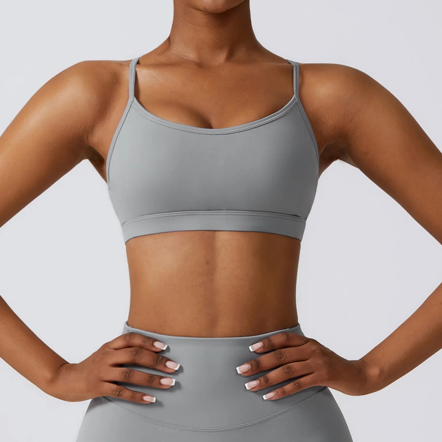 FlowLite Sports Bra – Light Support Cross-Back Yoga Top