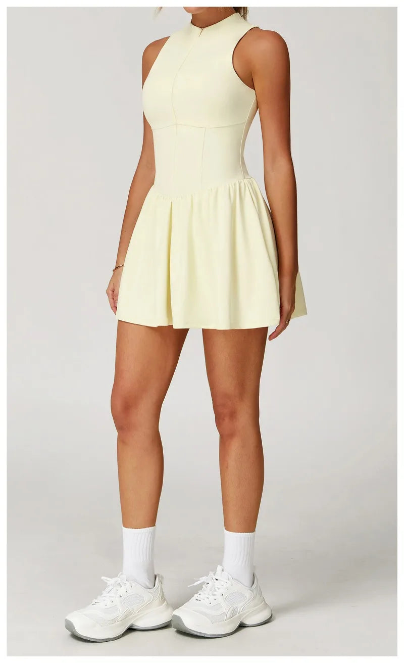 Tennis Skirt with Stand-Up Collar – Seamless Active Dress