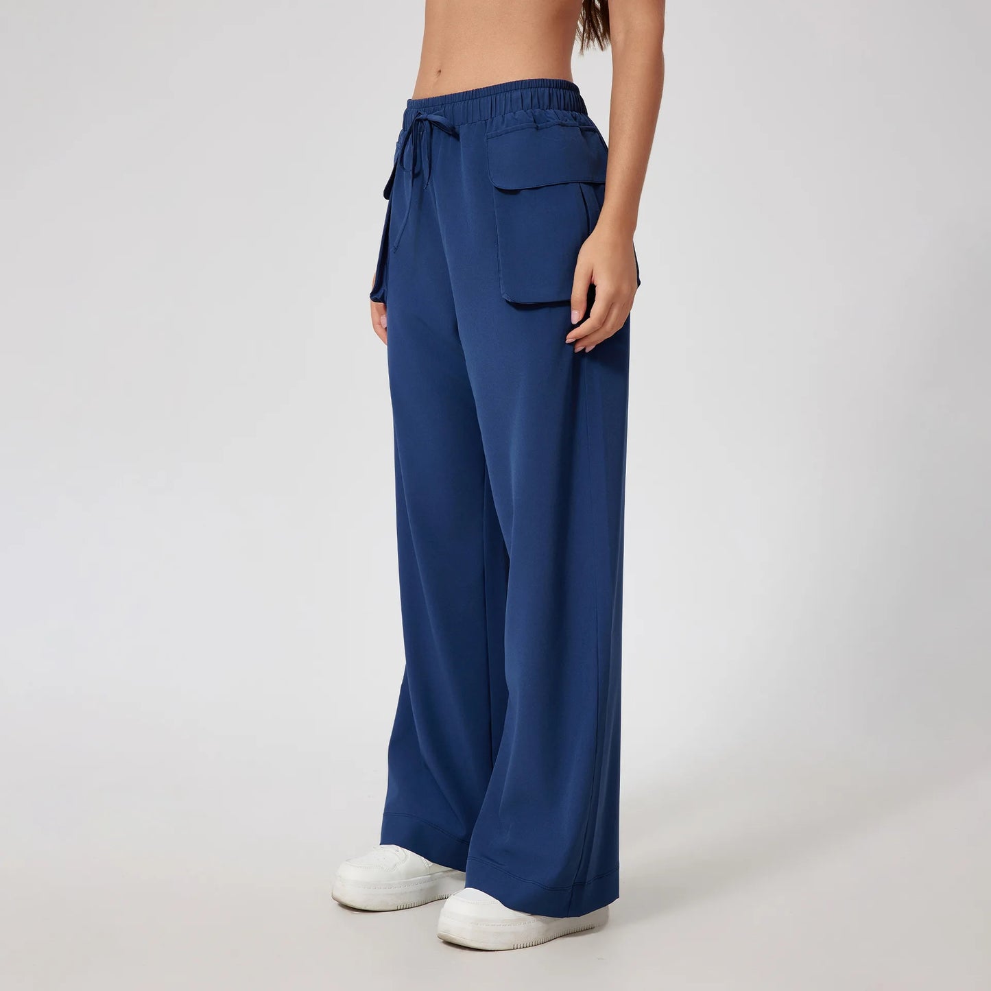 Lightweight Quick-Dry Yoga Cargo Pants – High Waist Outdoor Running Trousers with Pockets