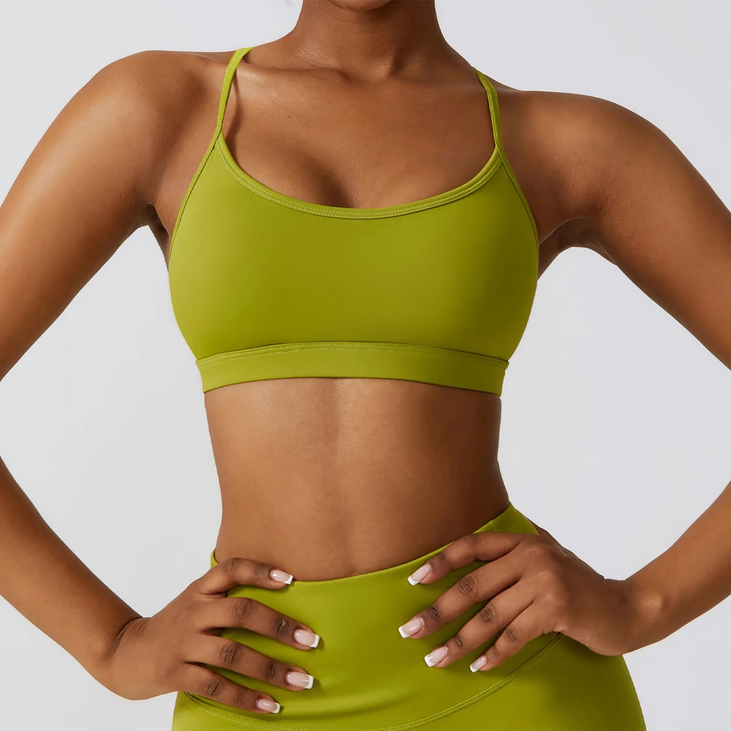 FlowLite Sports Bra – Light Support Cross-Back Yoga Top