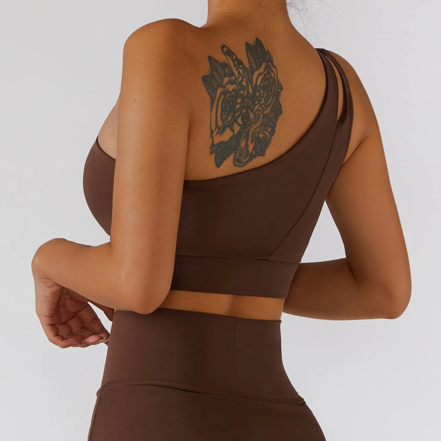 One-Shoulder Sports Bra – Push-Up Support Activewear
