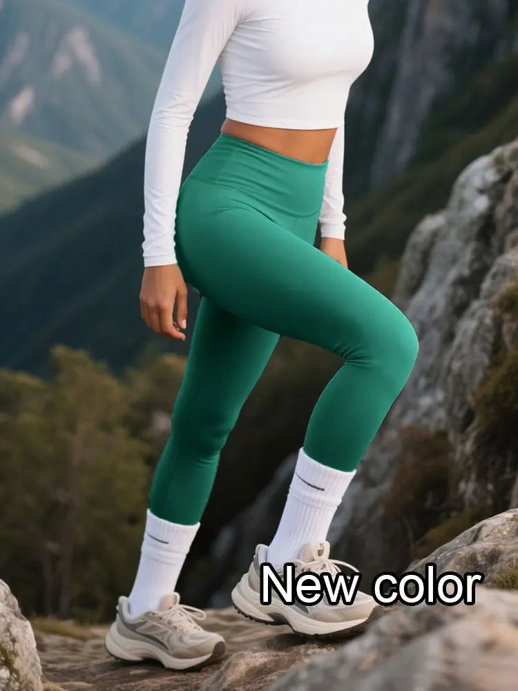 FlexFit High-Waist Leggings – 4-Way Stretch & Quick-Dry with Seam Pockets