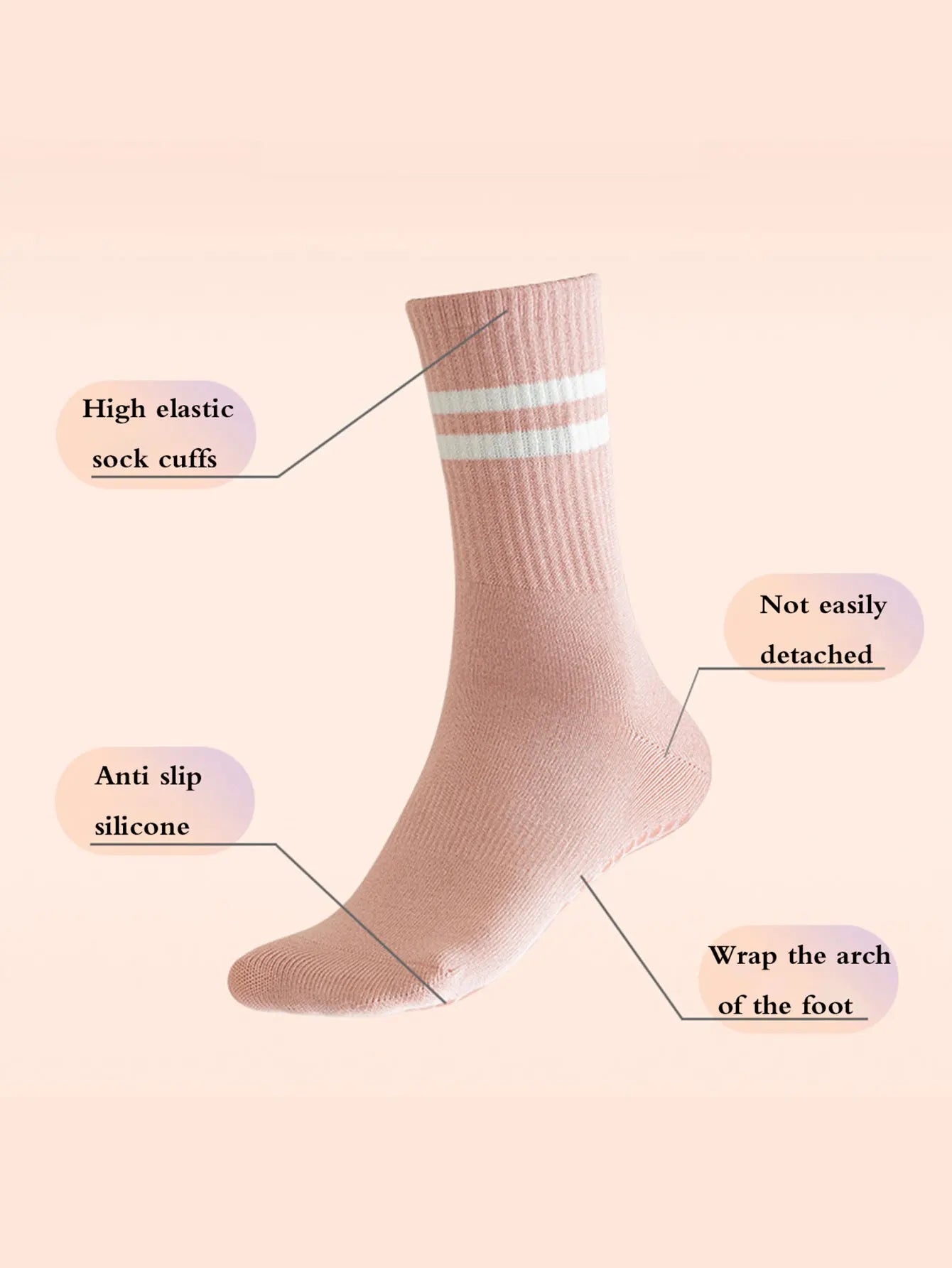 FlexGrip Mid-Length Yoga Socks – Anti-Slip & Lightweight