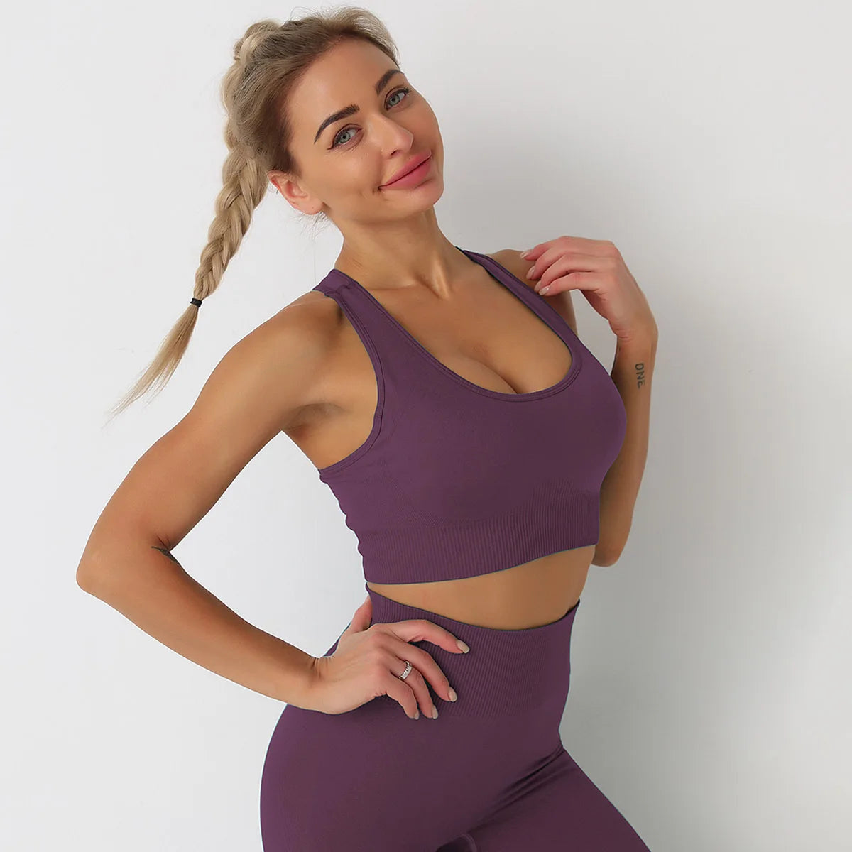 Solid Color seamless gym Yoga Set Legging +sport bra+short+long sleeves Tracksuit Women Gym Suit Comprehensive Training Jogging