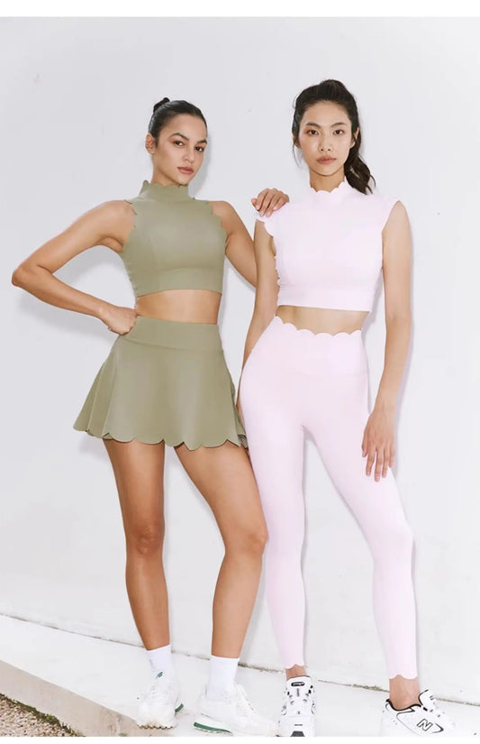 V-Collar Sport Top – Breathable Lace Strap Yoga & Fitness Bra