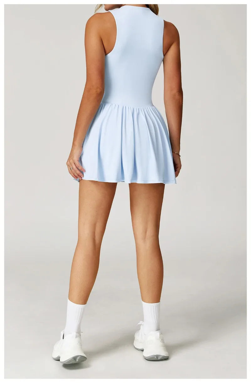 Tennis Skirt with Stand-Up Collar – Seamless Active Dress