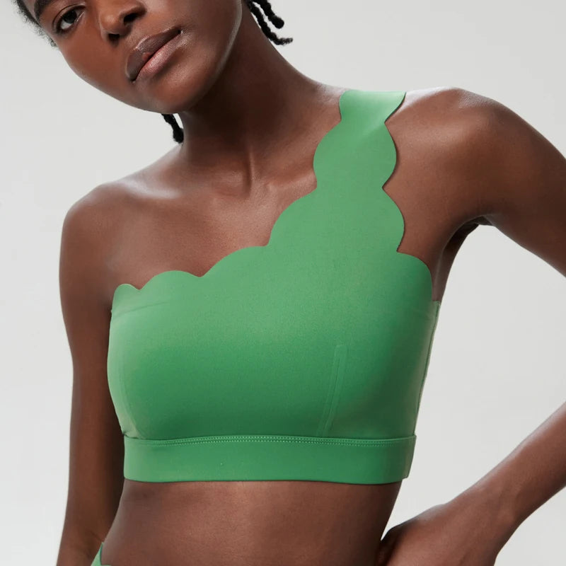 RhythmOne™ One-Shoulder Sports Bra – Seamless Elegance in Motion