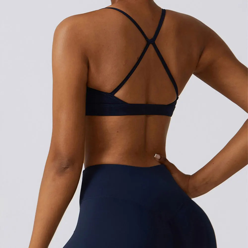FlowLite Sports Bra – Light Support Cross-Back Yoga Top
