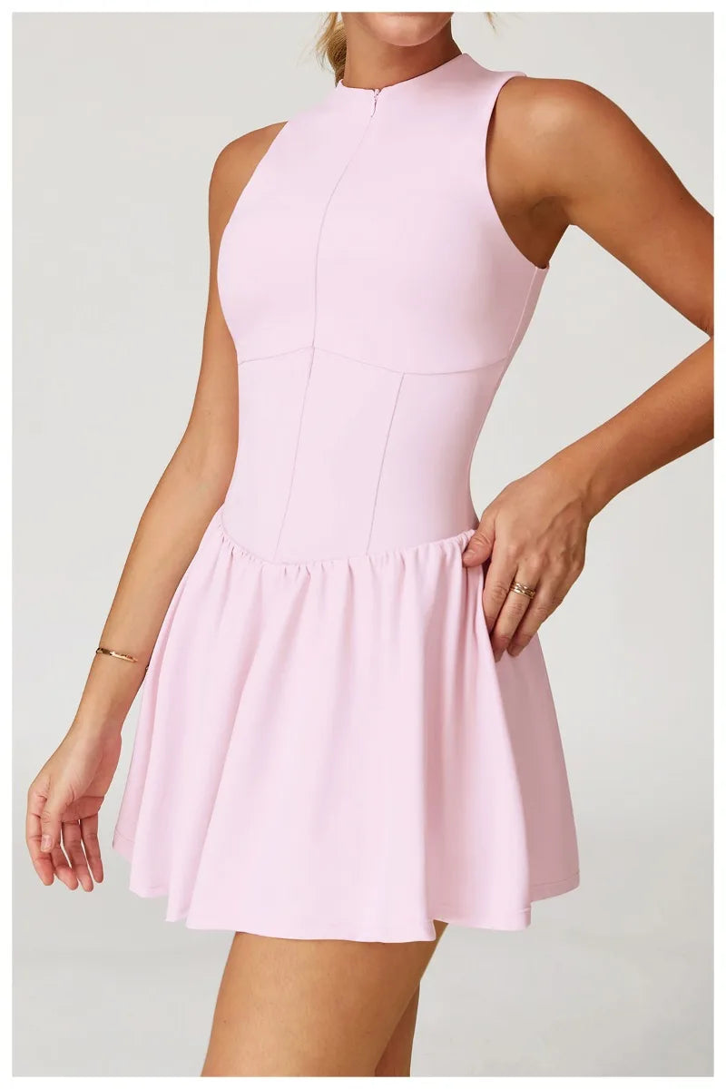 Tennis Skirt with Stand-Up Collar – Seamless Active Dress
