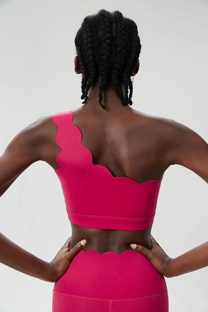 RhythmOne™ One-Shoulder Sports Bra – Seamless Elegance in Motion
