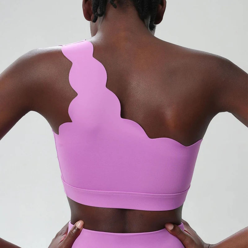 RhythmOne™ One-Shoulder Sports Bra – Seamless Elegance in Motion