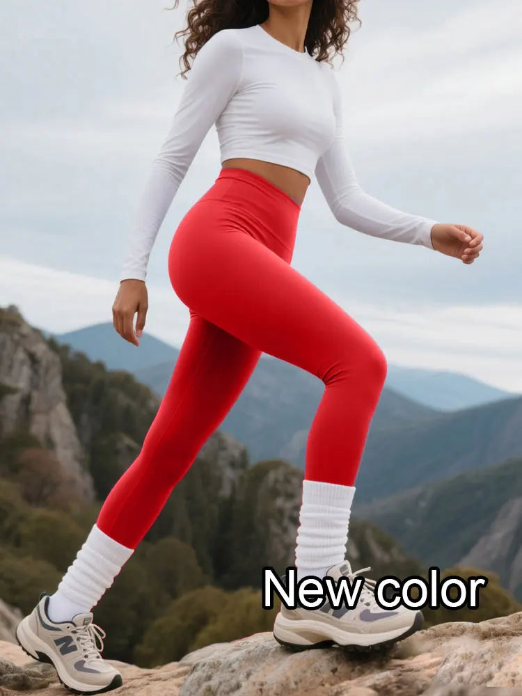 FlexFit High-Waist Leggings – 4-Way Stretch & Quick-Dry with Seam Pockets