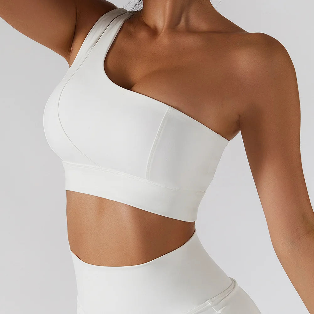 One-Shoulder Sports Bra – Push-Up Support Activewear