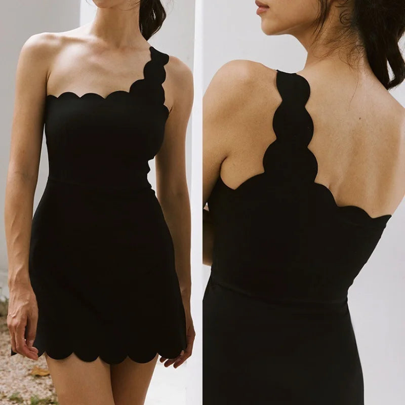 Off-Shoulder Lace Tennis Dress – Sculpted One-Piece Activewear