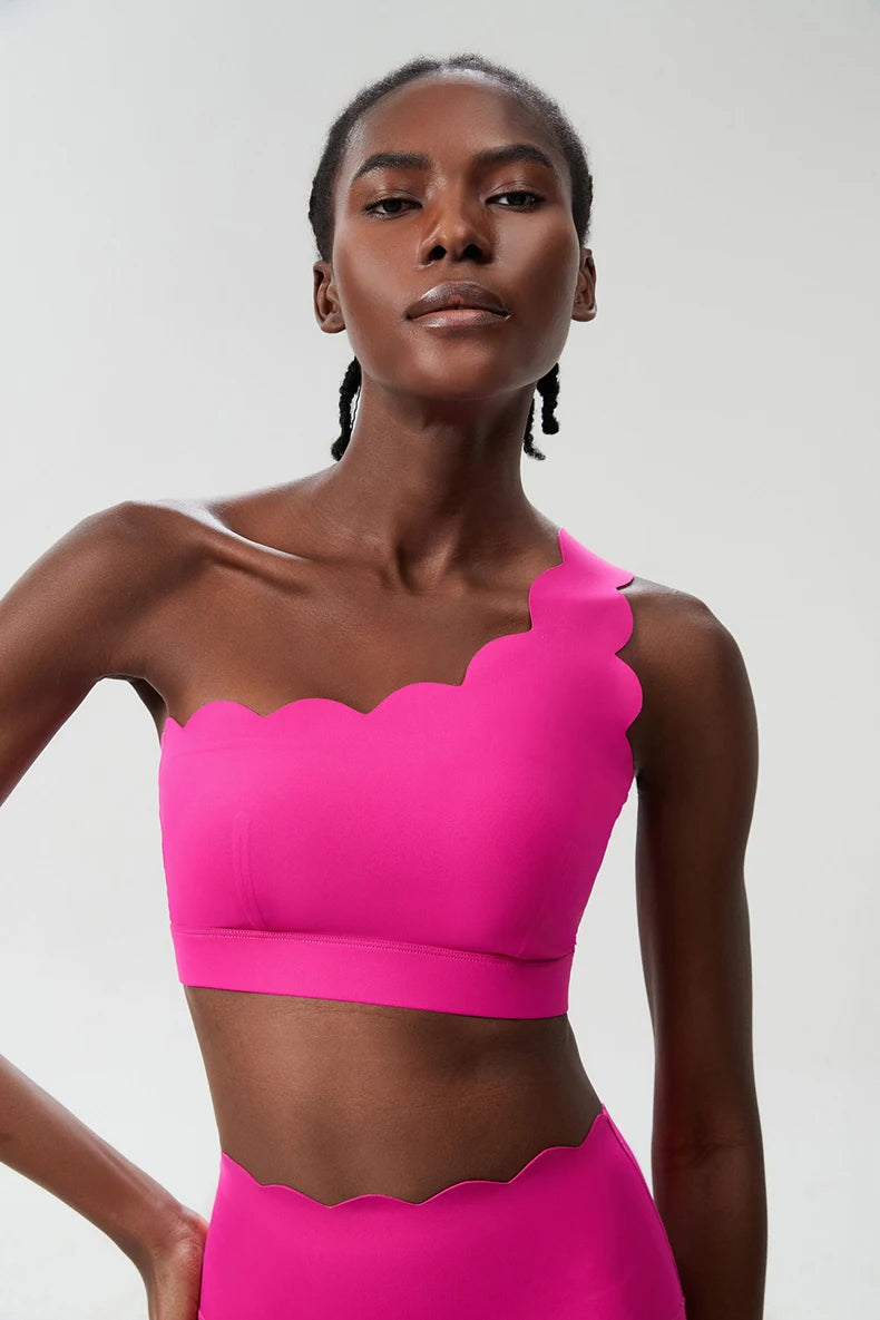 RhythmOne™ One-Shoulder Sports Bra – Seamless Elegance in Motion