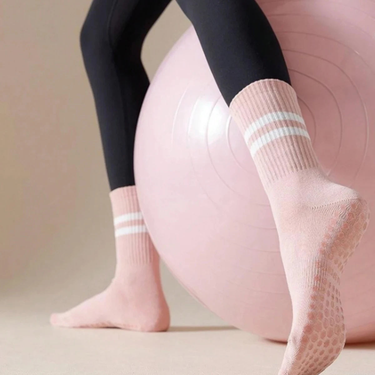 Set van 4 Paar Anti-Slip Yogasokken – Kniehoog, Comfortabel & Ademend