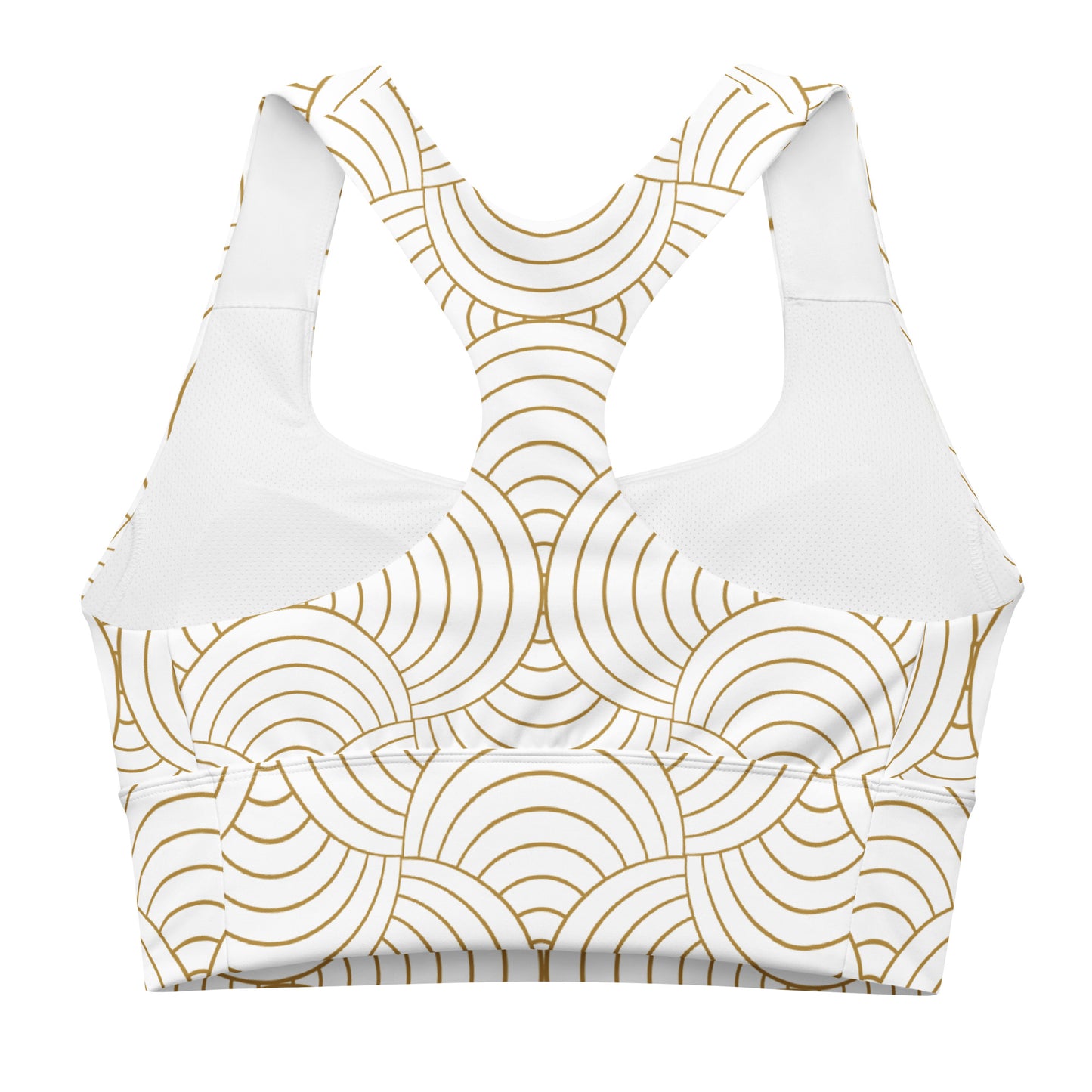 Gold and White - Longline sports bra