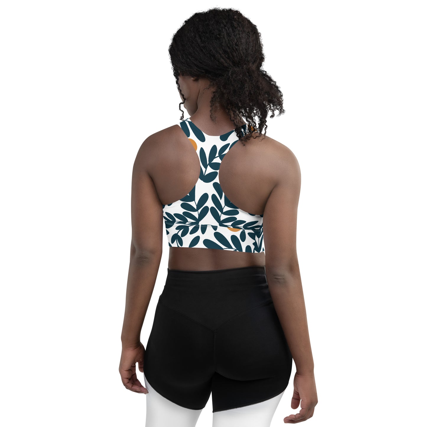 Leaf Print Longline Sports Bra – Stylish & Supportive Activewear for Women
