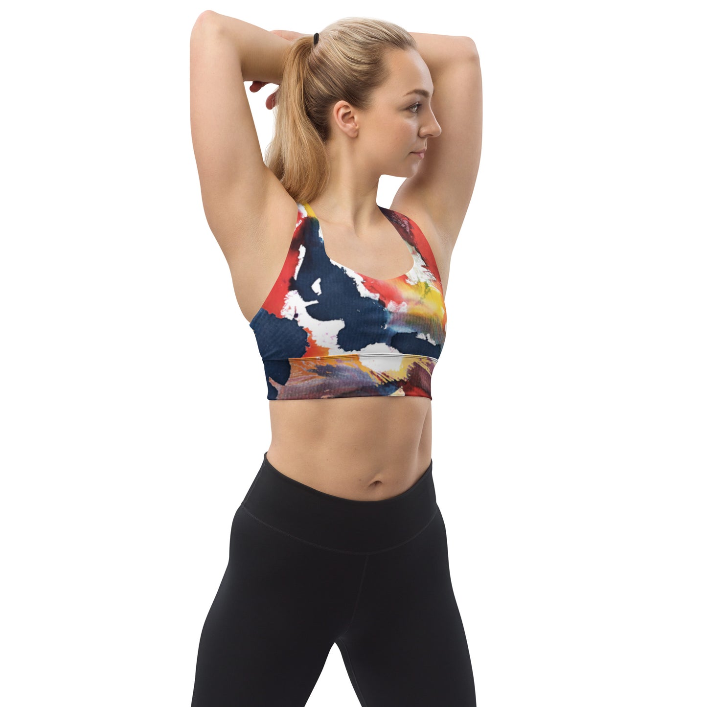 Color Splash - Longline Sports Bra | Stylish & Supportive