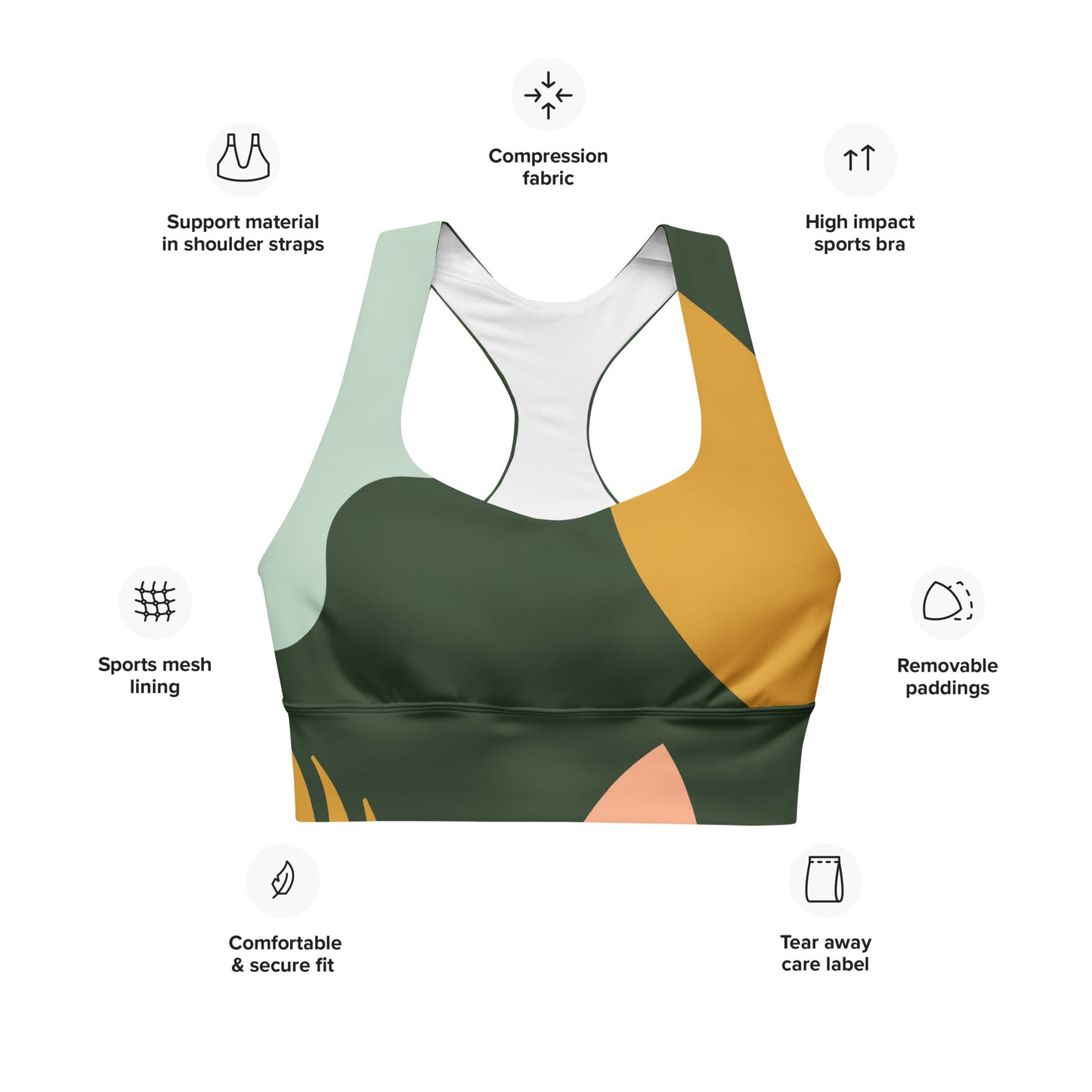 Blooming Longline Sports Bra | Trendy & Supportive Sportswear