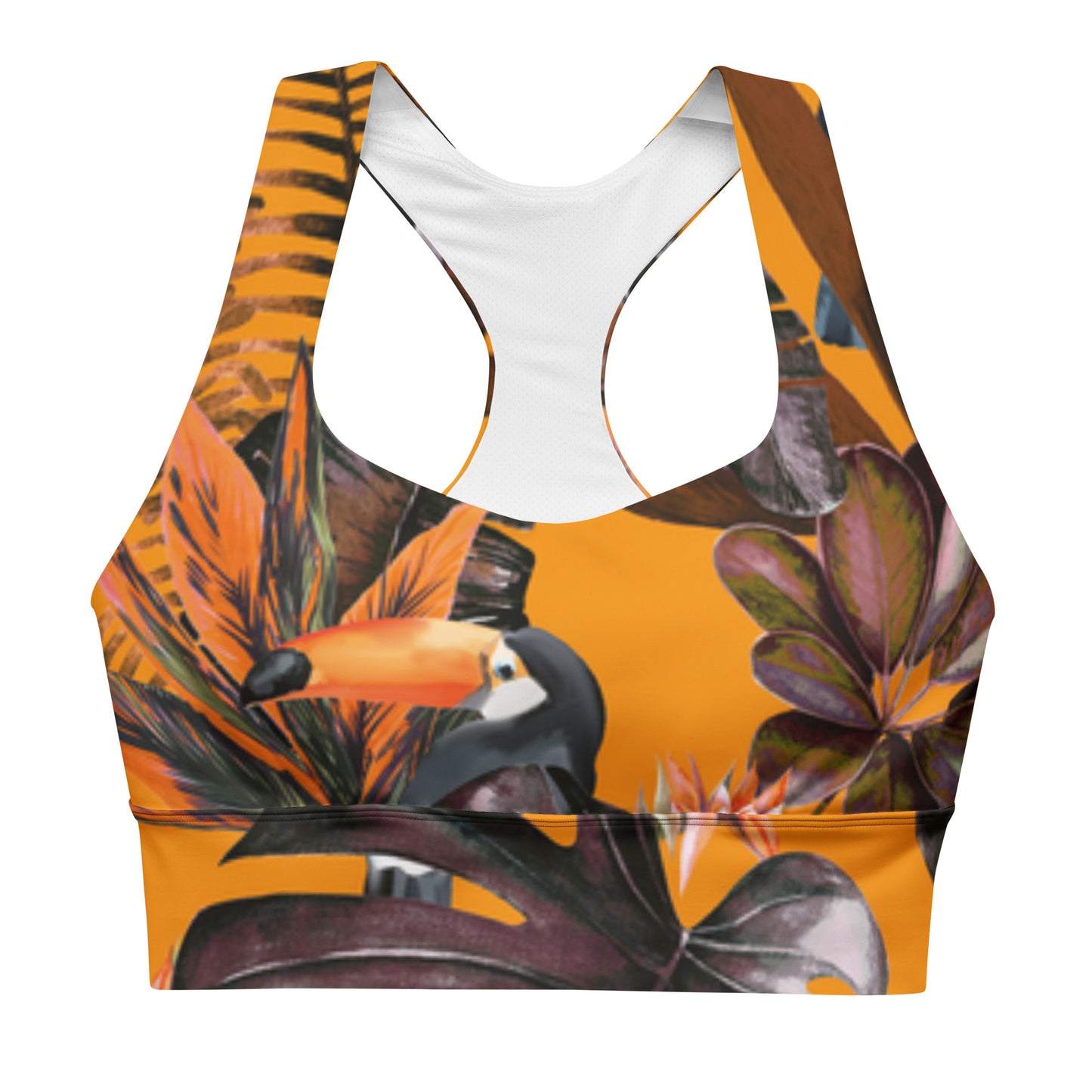 Floral Fusion Longline Sports Bra - Stylish and Supportive Activewear