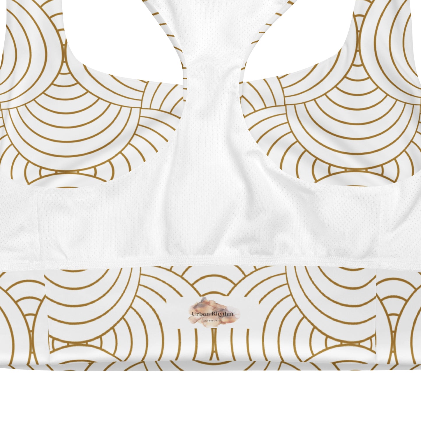 Gold and White - Longline sports bra