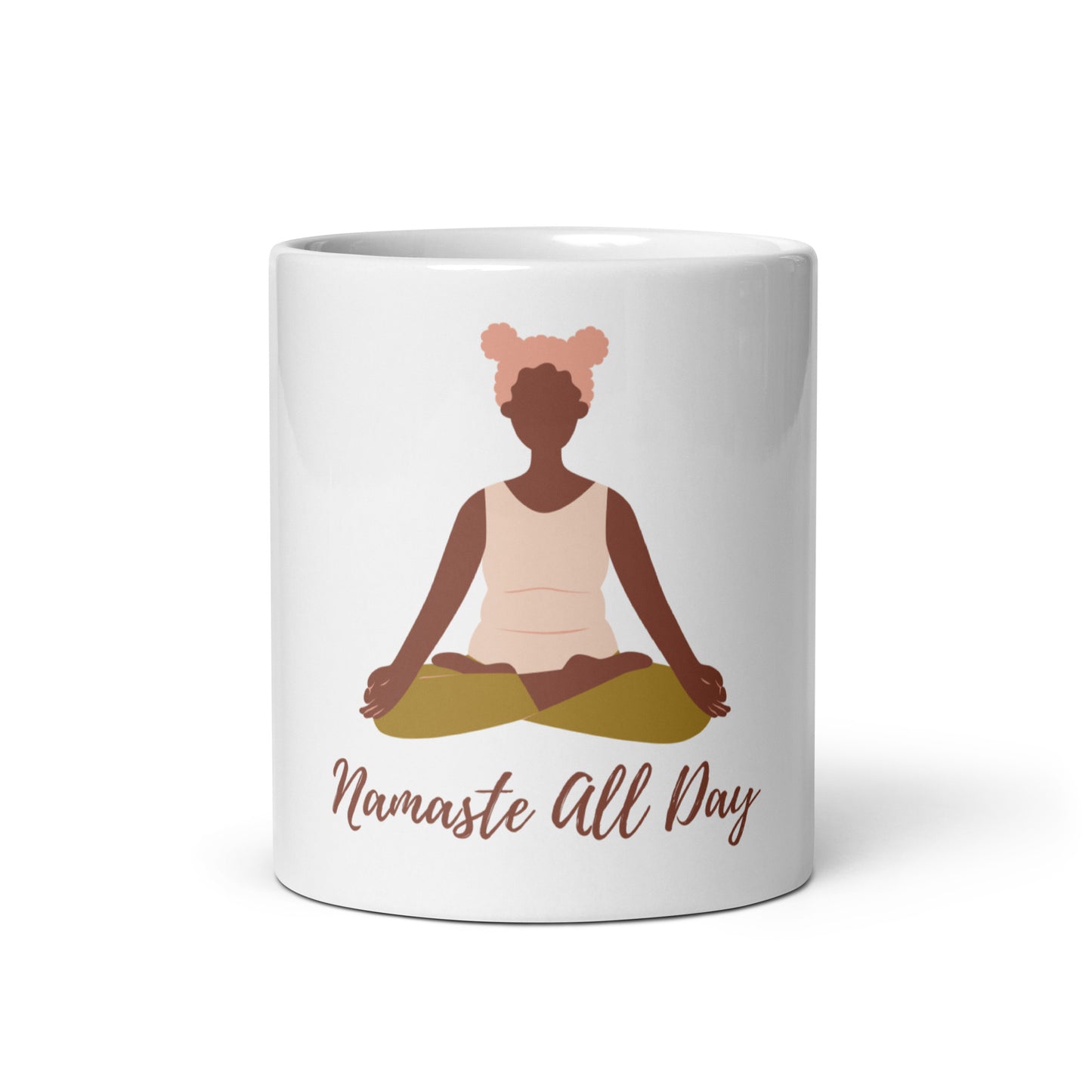 Namaste All Day - White glossy mug