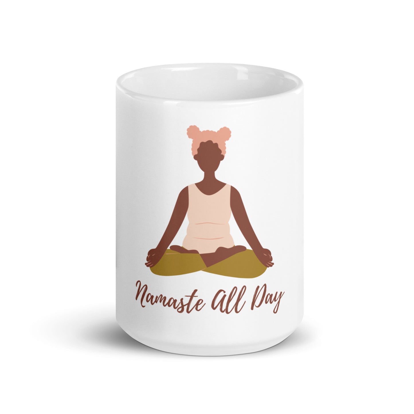 Namaste All Day - White glossy mug