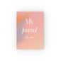 Hard backed journal with customizable name and pastel gradient cover design.






